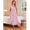 image:imageEkouaer Long Nightgowns for Women with Pockets Short Sleeves Moo Moos for Women Casual Maxi Dress House Dresses SXXXLPink Flower