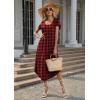 image:imageEkouaer Long Nightgowns for Women with Pockets Short Sleeves Moo Moos for Women Casual Maxi Dress House Dresses SXXXLPlaid