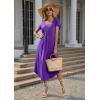 image:imageEkouaer Long Nightgowns for Women with Pockets Short Sleeves Moo Moos for Women Casual Maxi Dress House Dresses SXXXLPurple