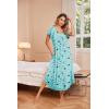image:imageEkouaer Long Nightgowns for Women with Pockets Short Sleeves Moo Moos for Women Casual Maxi Dress House Dresses SXXXLStar Print