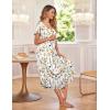 image:imageEkouaer Long Nightgowns for Women with Pockets Short Sleeves Moo Moos for Women Casual Maxi Dress House Dresses SXXXLWhite Flowers