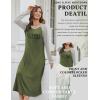 image:imageEkouaer Long Sleeve Nightgowns for Women Calf Length Sleep Shirts Crew Neck Soft Nightshirts SXXLArmy Green Coffee
