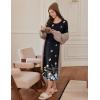 image:imageEkouaer Long Sleeve Nightgowns for Women Calf Length Sleep Shirts Crew Neck Soft Nightshirts SXXLBlack Butterfly Flower