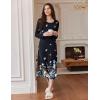 image:imageEkouaer Long Sleeve Nightgowns for Women Calf Length Sleep Shirts Crew Neck Soft Nightshirts SXXLBlack Butterfly Flower