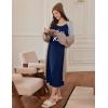 image:imageEkouaer Long Sleeve Nightgowns for Women Calf Length Sleep Shirts Crew Neck Soft Nightshirts SXXLBlack Kiss