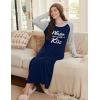 image:imageEkouaer Long Sleeve Nightgowns for Women Calf Length Sleep Shirts Crew Neck Soft Nightshirts SXXLBlack Kiss
