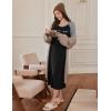 image:imageEkouaer Long Sleeve Nightgowns for Women Calf Length Sleep Shirts Crew Neck Soft Nightshirts SXXLBlack Let Me Sleep