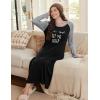 image:imageEkouaer Long Sleeve Nightgowns for Women Calf Length Sleep Shirts Crew Neck Soft Nightshirts SXXLBlack Let Me Sleep