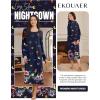 image:imageEkouaer Long Sleeve Nightgowns for Women Calf Length Sleep Shirts Crew Neck Soft Nightshirts SXXLPurple Butterfly Flower