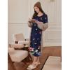 image:imageEkouaer Long Sleeve Nightgowns for Women Calf Length Sleep Shirts Crew Neck Soft Nightshirts SXXLPurple Butterfly Flower