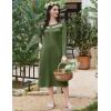 image:imageEkouaer Long Sleeve Nightgowns for Women Long Sleepshirts Button Night Gowns Sleepwear Full Length Sleep Dress with PocketsArmy Green
