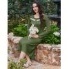 image:imageEkouaer Long Sleeve Nightgowns for Women Long Sleepshirts Button Night Gowns Sleepwear Full Length Sleep Dress with PocketsArmy Green