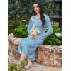 image:imageEkouaer Long Sleeve Nightgowns for Women Long Sleepshirts Button Night Gowns Sleepwear Full Length Sleep Dress with PocketsBlue Flower