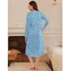 image:imageEkouaer Long Sleeve Nightgowns for Women Long Sleepshirts Button Night Gowns Sleepwear Full Length Sleep Dress with PocketsBlue Flower
