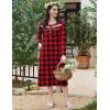 image:imageEkouaer Long Sleeve Nightgowns for Women Long Sleepshirts Button Night Gowns Sleepwear Full Length Sleep Dress with PocketsChristmas Plaid