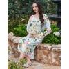 image:imageEkouaer Long Sleeve Nightgowns for Women Long Sleepshirts Button Night Gowns Sleepwear Full Length Sleep Dress with PocketsFloral Green
