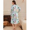 image:imageEkouaer Long Sleeve Nightgowns for Women Long Sleepshirts Button Night Gowns Sleepwear Full Length Sleep Dress with PocketsFloral Green