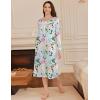 image:imageEkouaer Long Sleeve Nightgowns for Women Long Sleepshirts Button Night Gowns Sleepwear Full Length Sleep Dress with PocketsFloral Green