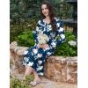 image:imageEkouaer Long Sleeve Nightgowns for Women Long Sleepshirts Button Night Gowns Sleepwear Full Length Sleep Dress with PocketsFloral Navy Blue