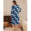 image:imageEkouaer Long Sleeve Nightgowns for Women Long Sleepshirts Button Night Gowns Sleepwear Full Length Sleep Dress with PocketsFloral Navy Blue