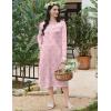 image:imageEkouaer Long Sleeve Nightgowns for Women Long Sleepshirts Button Night Gowns Sleepwear Full Length Sleep Dress with PocketsFloral Pink