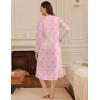 image:imageEkouaer Long Sleeve Nightgowns for Women Long Sleepshirts Button Night Gowns Sleepwear Full Length Sleep Dress with PocketsFloral Pink