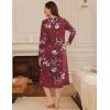 image:imageEkouaer Long Sleeve Nightgowns for Women Long Sleepshirts Button Night Gowns Sleepwear Full Length Sleep Dress with PocketsFloral Red