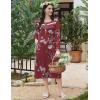 image:imageEkouaer Long Sleeve Nightgowns for Women Long Sleepshirts Button Night Gowns Sleepwear Full Length Sleep Dress with PocketsFloral Red