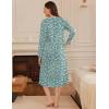 image:imageEkouaer Long Sleeve Nightgowns for Women Long Sleepshirts Button Night Gowns Sleepwear Full Length Sleep Dress with PocketsGreen Flower