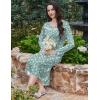 image:imageEkouaer Long Sleeve Nightgowns for Women Long Sleepshirts Button Night Gowns Sleepwear Full Length Sleep Dress with PocketsGreen Flower