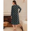 image:imageEkouaer Long Sleeve Nightgowns for Women Long Sleepshirts Button Night Gowns Sleepwear Full Length Sleep Dress with PocketsNavy Blue Flower