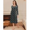 image:imageEkouaer Long Sleeve Nightgowns for Women Long Sleepshirts Button Night Gowns Sleepwear Full Length Sleep Dress with PocketsNavy Blue Flower