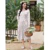 image:imageEkouaer Long Sleeve Nightgowns for Women Long Sleepshirts Button Night Gowns Sleepwear Full Length Sleep Dress with PocketsPink Flower