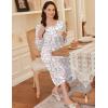 image:imageEkouaer Long Sleeve Nightgowns for Women Long Sleepshirts Button Night Gowns Sleepwear Full Length Sleep Dress with PocketsPink Flower