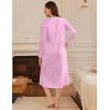 image:imageEkouaer Long Sleeve Nightgowns for Women Long Sleepshirts Button Night Gowns Sleepwear Full Length Sleep Dress with PocketsPink Flroal