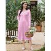 image:imageEkouaer Long Sleeve Nightgowns for Women Long Sleepshirts Button Night Gowns Sleepwear Full Length Sleep Dress with PocketsPink Flroal