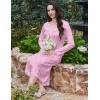 image:imageEkouaer Long Sleeve Nightgowns for Women Long Sleepshirts Button Night Gowns Sleepwear Full Length Sleep Dress with PocketsPink Flroal