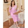 image:imageEkouaer Long Sleeve Nightgowns for Women Long Sleepshirts Button Night Gowns Sleepwear Full Length Sleep Dress with PocketsPink Flroal