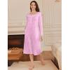 image:imageEkouaer Long Sleeve Nightgowns for Women Long Sleepshirts Button Night Gowns Sleepwear Full Length Sleep Dress with PocketsPink Flroal