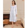 image:imageEkouaer Long Sleeve Nightgowns for Women Long Sleepshirts Button Night Gowns Sleepwear Full Length Sleep Dress with PocketsPurple Flower