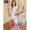 image:imageEkouaer Long Sleeve Nightgowns for Women Long Sleepshirts Button Night Gowns Sleepwear Full Length Sleep Dress with PocketsPurple Flower