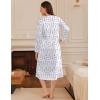 image:imageEkouaer Long Sleeve Nightgowns for Women Long Sleepshirts Button Night Gowns Sleepwear Full Length Sleep Dress with PocketsPurple Flower