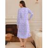 image:imageEkouaer Long Sleeve Nightgowns for Women Long Sleepshirts Button Night Gowns Sleepwear Full Length Sleep Dress with PocketsPurple Flroal
