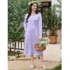 image:imageEkouaer Long Sleeve Nightgowns for Women Long Sleepshirts Button Night Gowns Sleepwear Full Length Sleep Dress with PocketsPurple Flroal