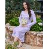 image:imageEkouaer Long Sleeve Nightgowns for Women Long Sleepshirts Button Night Gowns Sleepwear Full Length Sleep Dress with PocketsPurple Flroal