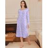 image:imageEkouaer Long Sleeve Nightgowns for Women Long Sleepshirts Button Night Gowns Sleepwear Full Length Sleep Dress with PocketsPurple Flroal