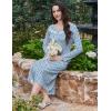 image:imageEkouaer Long Sleeve Nightgowns for Women Long Sleepshirts Button Night Gowns Sleepwear Full Length Sleep Dress with PocketsRed Flroal