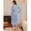 image:imageEkouaer Long Sleeve Nightgowns for Women Long Sleepshirts Button Night Gowns Sleepwear Full Length Sleep Dress with PocketsRed Flroal