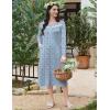 image:imageEkouaer Long Sleeve Nightgowns for Women Long Sleepshirts Button Night Gowns Sleepwear Full Length Sleep Dress with PocketsRed Flroal