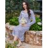 image:imageEkouaer Long Sleeve Nightgowns for Women Long Sleepshirts Button Night Gowns Sleepwear Full Length Sleep Dress with PocketsViolet Dot
